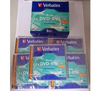 Verbatim 8cm Mini DVD-RW 2x 1.4GB 30 Min Camcorder Discs 5 Pack Sealed