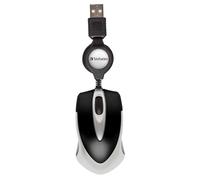 Verbatim 99999 Go Mini - USB Optical Travel Mouse with Retractable Cable, black