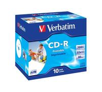 Verbatim AZO Full Face Printable 52x CD-R 700MB - 10 Discs in Jewel Cases (43325