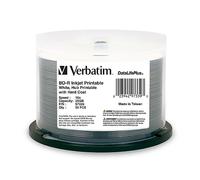 Verbatim BD-R 25GB 16X Blu-ray Recordable Media Disc DataLifePlus White Inkjet Hub Printable - 50pk Spindle - 97339