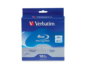 Verbatim BD-R 50GB 8X Blu-ray Recordable Media Disc Double Layer- 10 Pack Spindle - 97335
