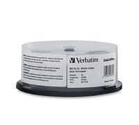 Verbatim BD-R DL 50GB 8X Blu-ray Recordable Media Disc DataLifePlus White Inkjet Hub Printable - 25pk Spindle - 97334