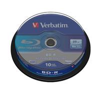 Verbatim BD-R Single Layer - Blu-ray Disc 25 GB, 6x Burning Speed, Scratch Protection, 10-Pack Spindle, blue/white, 43742