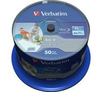 Verbatim BD-R SL Datalife - Blu-ray Disc 25 GB, 6x Burning Speed, Large Printable Area, Scratch Protection, 50-Pack Spindle