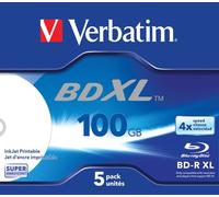 Verbatim BD-R XL 100GB 4x, 5-Pack Blank Blu-Ray Discs (5-Pack, Jewellery Box)