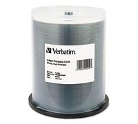 Verbatim CD-R 700MB 52X White Inkjet Hub Printable Recordable Media Disc - 100pk Spindle