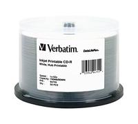 Verbatim CD-R 80MIN 700MB 52X DataLifePlus White Inkjet, Hub Printable 50pk Spindle - blank CDs (Hub Printable 50pk Spindle, CD-R, Spindle)
