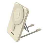 Verbatim Charge 'n' Go MagSafe Power Bank 5000 mAh [Gold] 15 W Magnetic - PD 20 W Quick Charge Function, LED Display & Foldable Stand for iPhone 17/16/15/14/13/12 Pro/Pro Max - Includes Two USB-C