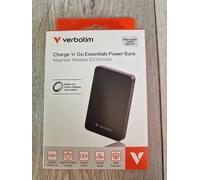Verbatim Charge 'n' Go Essentials Magnetic Wireless Power Bank 10000 mAh Black