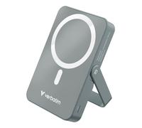 Verbatim Charge 'n' Go MagSafe Power Bank 10,000mAh Grey 15W Magnetic - PD 22W Fast Charge LED Indicator & Foldable Stand for iPhone 16/15/14/13/12 Pro/Pro Max - Includes USB-C Cable