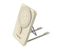 Verbatim Charge 'n' Go MagSafe Power Bank 5000 mAh [Gold] 15 W Magnetic - PD 20 W Quick Charge Function, LED Display & Foldable Stand for iPhone 17/16/15/14/13/12 Pro/Pro Max - Includes Two USB-C