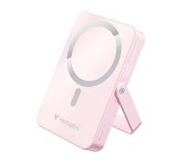 Verbatim Charge 'n' Go MagSafe Power Bank 10,000mAh Pink 15W Magnetic - PD 22W Fast Charge LED Indicator & Foldable Stand for iPhone 16/15/14/13/12 Pro/Pro Max - Includes USB-C Cable