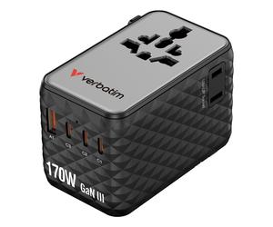 Verbatim Charge 'n' Travel 170W Universal Travel Adapter Black