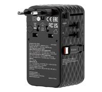 Verbatim Charge 'n' Travel 70W 2C retractable Universal Travel Adapter Black