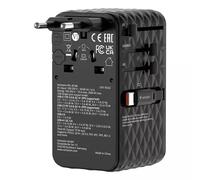 Verbatim Charge 'n' Travel 70W 2C retractable Universal Travel Adapter Black
