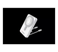 Verbatim Charge 'n' Go MagSafe Power Bank 10000 mAh [Silver] 15 W Magnetic - PD 22.5 W Quick Charge Function, LED Display & Foldable Stand for iPhone 17/16/15/14/13/12 Pro - Includes Two USB-C Cables