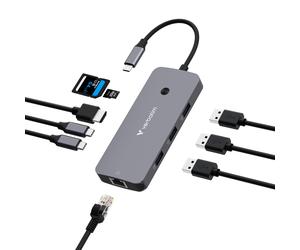 Verbatim CMH-09 USB Type-C 10000 Mbit/s Silver