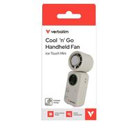 Verbatim Cool n Go Ice Touch Mini Handheld Fan Compact Cooling with Ice Touch Technology - White/Silver Verbatim Cool n Go Ice Touch Mini Handheld Fan Compact Cooling with Ice Touch Technology - White