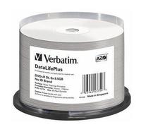 Verbatim DataLifePlus. Native capacity: 8.5 GB Type: DVD+R DL Quantity per pack: 50 pc(s). DVD+R write speed: 8x. Package type: Spindle