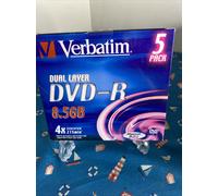 Verbatim Dual Layer DVD-R 8.5GB 4x 215mins 5 Pack - New & Sealed
