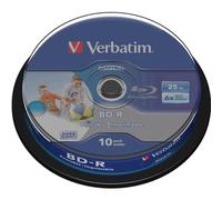 Verbatim 25GB BD-R SL Datalife Discs, 6x, Wide Inkjet Printable, 10