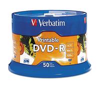 Verbatim DVD-R 4.7GB 16X White Inkjet Printable with Branded Hub, 50-Disc
