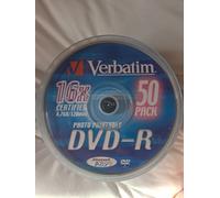 Verbatim DVD-R 50 Pack 4.7GB 120min 16x Photo Printable Spindle 43533