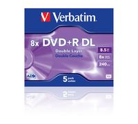 Verbatim DVD+R 8x D/L 5pk JC - 43541