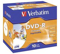 Verbatim DVD-R AZO 4.7 GB - 16x Burning Speed, Printable, Jewel Case, 10-Pack, Silver