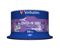 50 Verbatim Logo Dual Layer DVD+R 8x DL Double layer Blank Discs 8.5GB 43758