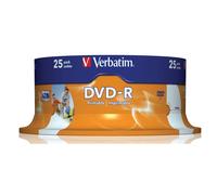 Verbatim DVD-R Wide Inkjet Printable ID Brand 4.7GB DVD-R AZO 25pc(s)
