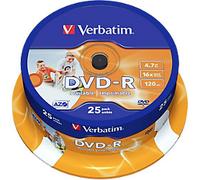 Verbatim DVD-R Wide Inkjet Printable ID Brand 4.7GB DVD-R AZO 25pc(s)