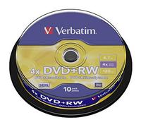 Verbatim Dvd+Rw, 4.7 Gb, 4X Matt Silver, Spindle 10 Pack