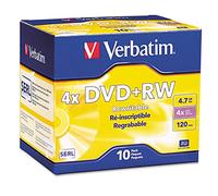 Verbatim DVD+RW 4.7GB 4X with Branded Surface - 10pk Jewel Case - 94839