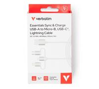 Verbatim Essentials 3-in-1 Sync & Charge Cable 1M Verbatim Essentials 3-in-1 Sync & Charge Cable 1M