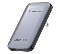 Verbatim Essentials Slim GaN Wall Charger 65W US/EU/UK - Grey