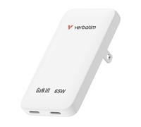 Verbatim Essentials Slim GaN Wall Charger 65W US/EU/UK - White