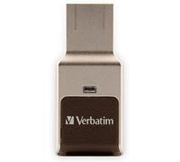 VERBATIM Fingerprint Secure USB-Stick - USB-3.2 Gen 1 - 32GB - memory-stick with fingerprint-recognition and encryption - USB-3 - external storage for Laptop Notebook and Co - brown/gold