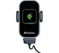 Verbatim FWC-02 Qi Fast Wireless Car Charger, 360 Degrees Rotatable, Three Mounting Options: Vent Holder, Suction Cup On Dashboard, Or Front Window