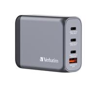 Verbatim GNC-100 GaN Charger 100W with 2 x USB-C PD 100W / 1 x USB-C PD 65W / 1 x USB-A QC 3.0 (EU/UK/US)