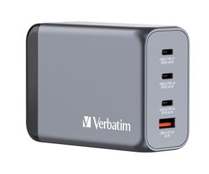 Verbatim GNC-240 GaN Charger 240W with 1 x USB-C 140W /1 x USB-C 100W / 1 x USB-C 65W / 1 x USB-A QC 3.0 (EU/UK/US)