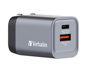 Verbatim GNC-35 GaN Charger 35W with 1 x USB-C PD 35W / 1 x USB-A QC 3.0 (EU/UK/US)