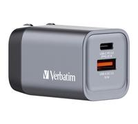 Verbatim GNC-35 GaN Charger 35W with 1 x USB-C PD 35W / 1 x USB-A QC 3.0 (EU/UK/US) Indoor AC 20 V Black Grey