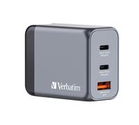 Verbatim GNC-65 GaN 65W 3 Port Charger 2 x USB-C PD 3.0 65W and 1 x USB-A QC 3.0