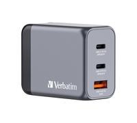Verbatim GNC-65 GaN Charger 65W with 2 x USB-C PD 65W / 1 x USB-A QC 3.0 EU/UK/U