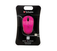 Verbatim GO NANO - mice (RF Wireless, office, Wheel, Batteries, Mac OS - pink Si