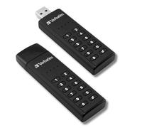 VERBATIM Keypad Secure USB-Stick - USB Type-C - 128GB - memory-stick with passcode-protection and encryption - incl. USB-C extension cable - USB Type-C for laptop notebook and co - black