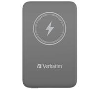 Verbatim Magnetic Power Bank 10000 mAh, Wireless Charger 15 W, 20 W PD via USB-C, Power Bank Small and Magnetic for iPhone 15, 14, 13, 12, Pro, Max, iPad, Grey
