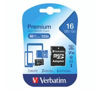 Verbatim Premium 44082 Class 10 MicroSDHC Card 16GB - Black