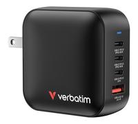 Verbatim Mini GaN Charger 100W 4 Port US plug with EU and UK adaptors